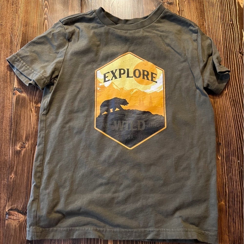 Rumi + Ryder Explore Wild Olive Green Boy's T-Shirt